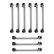 Barra de Apoio 60cm Aço Inox Kit 9 Unidades Segurança Acessibilidade Suporte Idoso Cadeirante Criança Gestante Anti Queda Banheiro Corrimao Escada