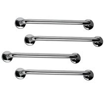 Barra de Apoio 60cm Inox Kit 4 unidades Idoso Banheiro Box Acessibilidade Deficiente Cadeirante Suporte Escada Corrimao Resistente Segurança
