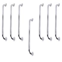 Barra de Apoio 70cm Inox Kit 7 Unidades Banheiro Box Gestante Idoso Criança Deficiente Proteçao Resistente Corrimao Suporte Segurança