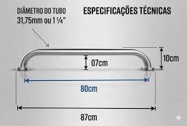 Barra de Apoio Aço Inox 304 80cm para Banheiro e Piscina Antioxidação Barra de Apoio Aço Inox 304 80cm para Banheiro e Piscina Antioxidação