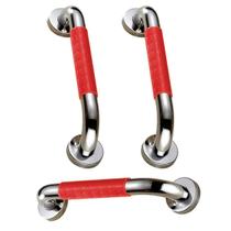 Barra de Apoio Antiderrapante 40cm Aço Inox Kit 3 uni Banheiro Box Idoso Criança Cadeirante Acessibilidade Escada