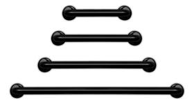 Barra De Apoio Banheiro Alumínio Preta 50 Cm Mebuki