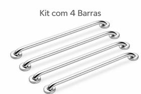 Barra de Apoio Banheiro Inox 80cm Anticorrosiva NBR 9050 Idoso Gestante Cadeirante PCD Não Enferruja Suporta 150kg Kit 1 2 3 4 Unidades