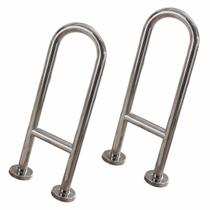 Barra de Apoio Formato U 60cm Kit 2 Uni Banheiro Parede Box Segurança Idoso Gestante Cadeirante Hospital Corredor Casa