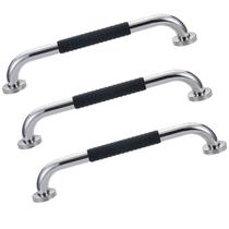 Barra de Apoio Inox 30cm Kit 3 unidades Suporte Antiderrapante Casa Banheiro Box Idoso Criança Gestante Cadeirante Segurança Proteçao Resistente Acess