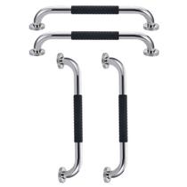 Barra de Apoio Inox 30cm Superficie Antiderrapante Kit 4 unidades Banheiro Box Idoso Gestante Criança Cadeirante Acessibilidade Segurança Proteçao