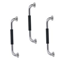 Barra de Apoio Inox 30cm Suporte Antiderrapante Banheiro Box Kit 3 unidades Casa Escada Criança Idoso Gestante Cadeirante Proteçao Segurança Acessibil