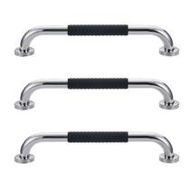 Barra de Apoio Inox 40cm Suporte Antiderrapante Idoso Kit 3 unidades Criança Gestante Cadeirante Banheiro Box Escada Corrimao Acessibilidade Segurança