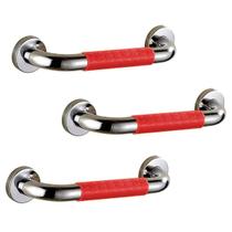 Barra de Apoio Inox 40cm Suporte Antiderrapante Kit 3 uni Idoso Criança Box Banheiro Escada Corrimao Segurança