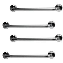 Barra de Apoio Inox 60cm Idoso Kit 4 unidades Banheiro Box Deficiente Cadeirante Acessibilidade Segurança Suporte Corrimao Escada