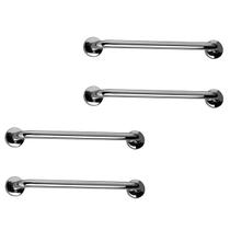 Barra de Apoio Inox 60cm Kit 4 Unidades Idoso Deficiente Banheiro Box Acessibilidade Cadeirante Suporte Corrimao Escada Resistente