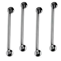 Barra de Apoio Inox 60cm Kit 4 unidades Idoso Deficiente Cadeirante Suporte Banheiro Box Resistente Corrimao Escada Segurança Acessibilidade