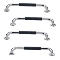 Barra de Apoio Inox 60cm Kit 4 unidades Suporte Antiderrapante Idoso Cadeirante Gestante Criança Banheiro Box Corrimao Escada Proteçao Resistente Aces