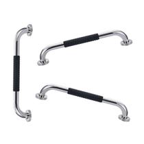 Barra de Apoio Inox 60cm Suporte Antiderrapante Kit 3 unidades Banheiro Box Idoso Criança Gestante Cadeirante Proteçao Segurança Acessibilidade