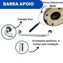Barra De Apoio Para Banheiro 40cm Idoso Segurança Mobilidade - Brass Home Barra De Apoio Para Banheiro 40cm Idoso Segurança Mobilidade - Brass Home