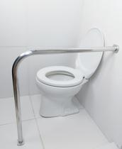 Barra De Apoio Para Vaso Sanitário 70x70 Corrimão Em L De Alumínio