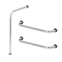 Barra De Apoio Para Vaso Sanitário e 2 Alça Reta Idoso 60cm
