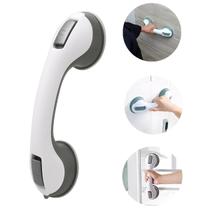 Barra De Apoio Sucção Pressão Ventosa Alça Parede Banheiro Branco E Cinza