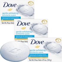 Barra de beleza esfoliante suave Soap Dove, pacote com 3, 140 g