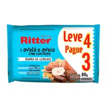 Barra de Cereais Ritter Avelã e Aveia com Chocolate Leve 4 Pague 3 com 4 unidades de 20g cada