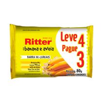 Barra de Cereais Ritter Banana e Aveia Leve 4 Pague 3 com 4 unidades de 20g cada Barra de Cereais Ritter Banana e Aveia Leve 4 Pague 3 com 4 unidades de 20g cada