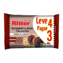 Barra de Cereais Ritter Brigadeiro e Aveia com Chocolate Leve 4 Pague 3 com 4 unidades de 20g cada