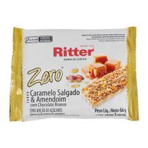 Barra de Cereais Ritter Sabor Caramelo Salgado e Amendoim com Chocolate Branco Zero com 3 Unidades de 22g cada