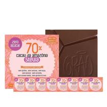 Barra de Chocolate 70% Cacau Amazônia Stévia Zero Açúcar 25g