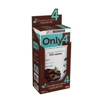 Barra De Chocolate 70% Cacau Com Café Liofilizado Only4 - Caixa 6 Unidades 70g