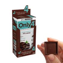 Barra De Chocolate 70% Cacau Com Café Liofilizado Only4 - Caixa 6 Unidades 70g