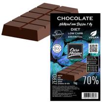 Barra de Chocolate 70% Diet Low Carb com eritritol culinário - 1kg