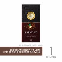 Barra de Chocolate Expressus Kakaw Belga ao Leite com Recheio de Avelã