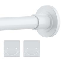 Barra de cortina de chuveiro Thestoa White ajustável 75-200 cm com suporte
