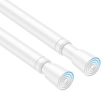 Barra de cortina de tensão de mola QINGYUN, 32-58 polegadas, branca, pacote com 2