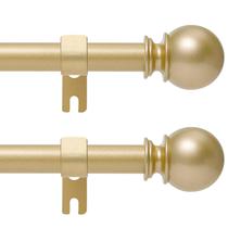 Barra de cortina Poskena Gold 71-122 cm de diâmetro 1,6 cm, pacote com 2 Barra de cortina Poskena Gold 71-122 cm de diâmetro 1,6 cm, pacote com 2
