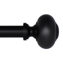 Barra de cortina QITERI preta 48-86 cm com acabamento redondo, 1 pacote