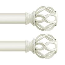 Barra de cortina TVWOO White Decorative Farmhouse, pacote com 2 unidades, 90-220 cm