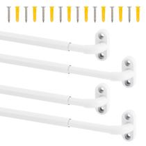 Barra de cortina TYRON, faixa parafusada ajustável de 20 a 30 cm, pacote com 4 unidades, branca Barra de cortina TYRON, faixa parafusada ajustável de 20 a 30 cm, pacote com 4 unidades, branca