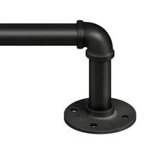 Barra de cortina Zeerobee Industrial Janela preta de 122-218 cm de 1 polegada