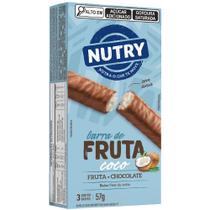 Barra de Fruta Nutry Coco com Cobertura Sabor Chocolate com 3 Unidades de 19g cada