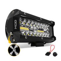 Barra De Led Mod 120w Lente 8d Spot+Flood 7" 16cm Porta Fusível E Botão