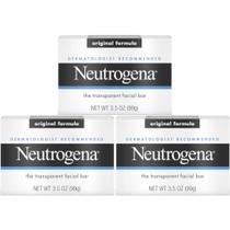 Barra de limpeza facial Neutrogena Transparent Original, pacote com 3 unidades Barra de limpeza facial Neutrogena Transparent Original, pacote com 3 unidades
