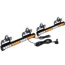 Barra de Luz Indicadora de Tráfego LED ASPL 2x43cm 32LED Âmbar Branco