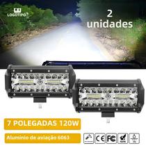 Barra de Luz LED 120W 7" - Spot e Flood Combo para Trator, Barco, Caminhão, SUV e ATV