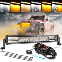 Barra de luz LED Auxbeam 22 polegadas 120W 6 modos branco âmbar Barra de luz LED Auxbeam 22 polegadas 120W 6 modos branco âmbar