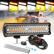 Barra de luz LED Auxbeam 30cm 300W 6 modos Strobe Amber