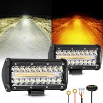 Barra de Luz LED Auxbeam 7 300W Serie Ámbar Blanco con 6 Modos