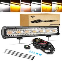 Barra de Luz LED Auxbeam de 20 Pulgadas 420W 6 Modos Ámbar Blanco Estroboscópico