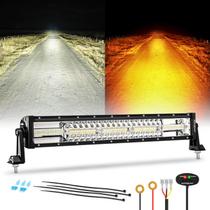 Barra de Luz LED Auxbeam de 22 pulgadas 120W Ámbar y Blanco con 6 Modos Barra de Luz LED Auxbeam de 22 pulgadas 120W Ámbar y Blanco con 6 Modos