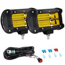 Barra de luz LED AveneMark 5 polegadas 72W Yellow Flood Beam 10800LM